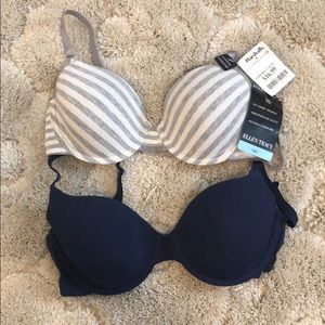 (2) Cotton comfort underwire bras